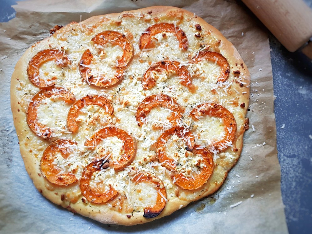 Pizza med butternutsquash